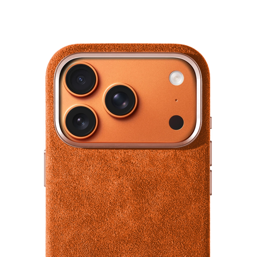 CAVE Alcantara iPhone Case in Orange - Premium-Hülle mit samtweicher Oberfläche